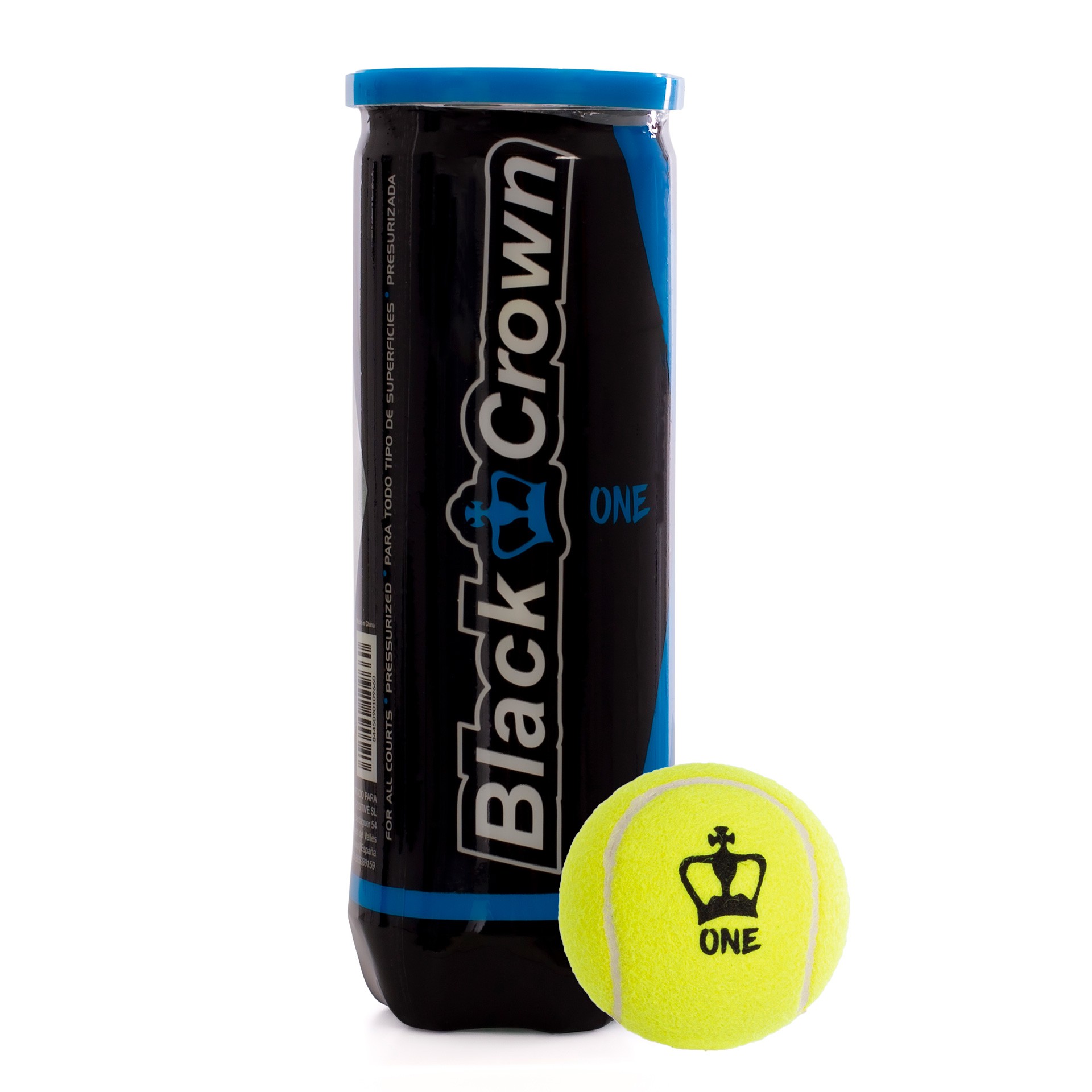 Bote de 3 Pelotas de Pádel Black Crown One