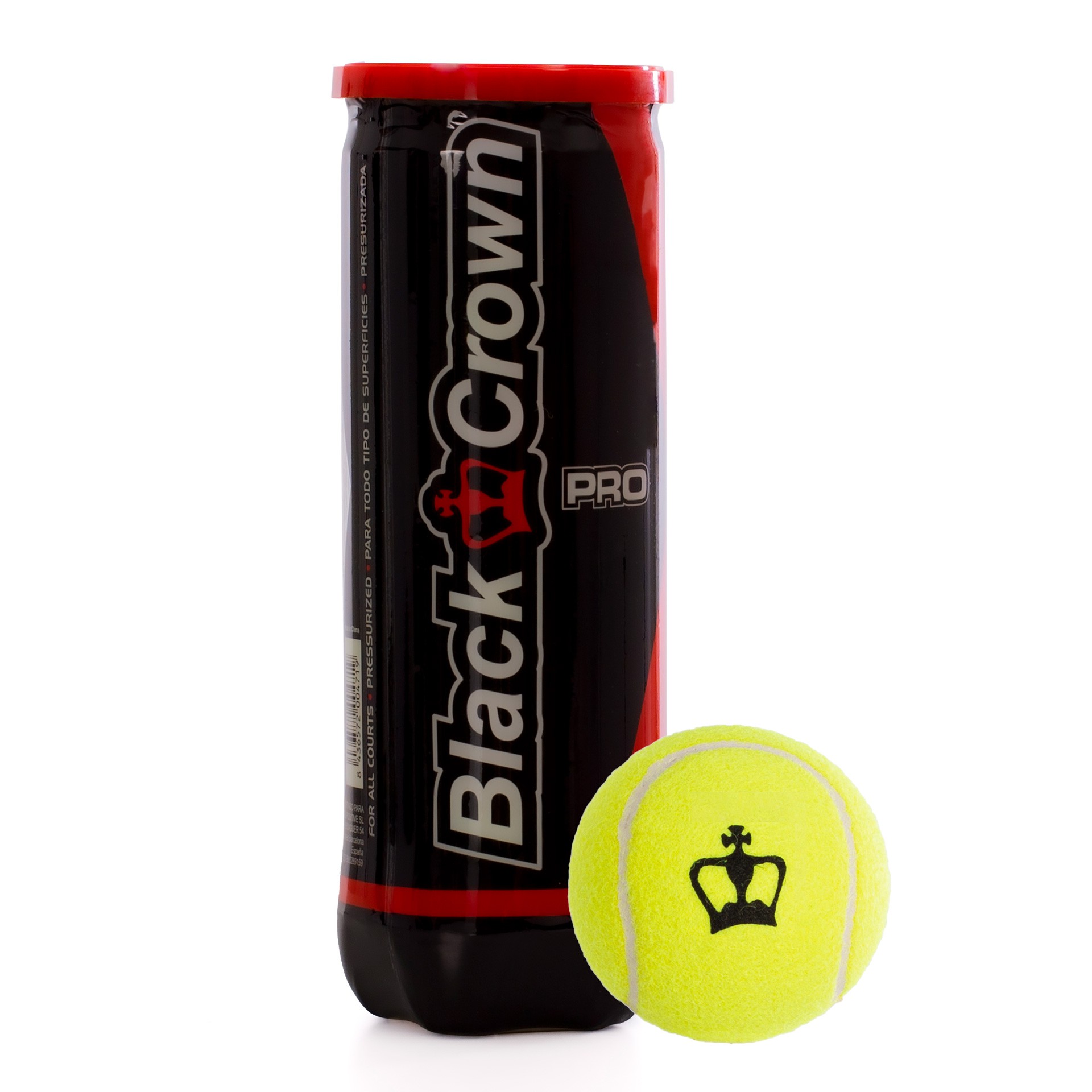 Bote de 3 Pelotas de Pádel Black Crown Pro